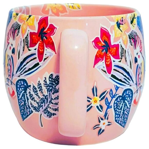 NWOT Retired OPALHOUSE MUG Away from My Desk Tropical Floral Cockatoo Stoneware - Picture 7 of 16